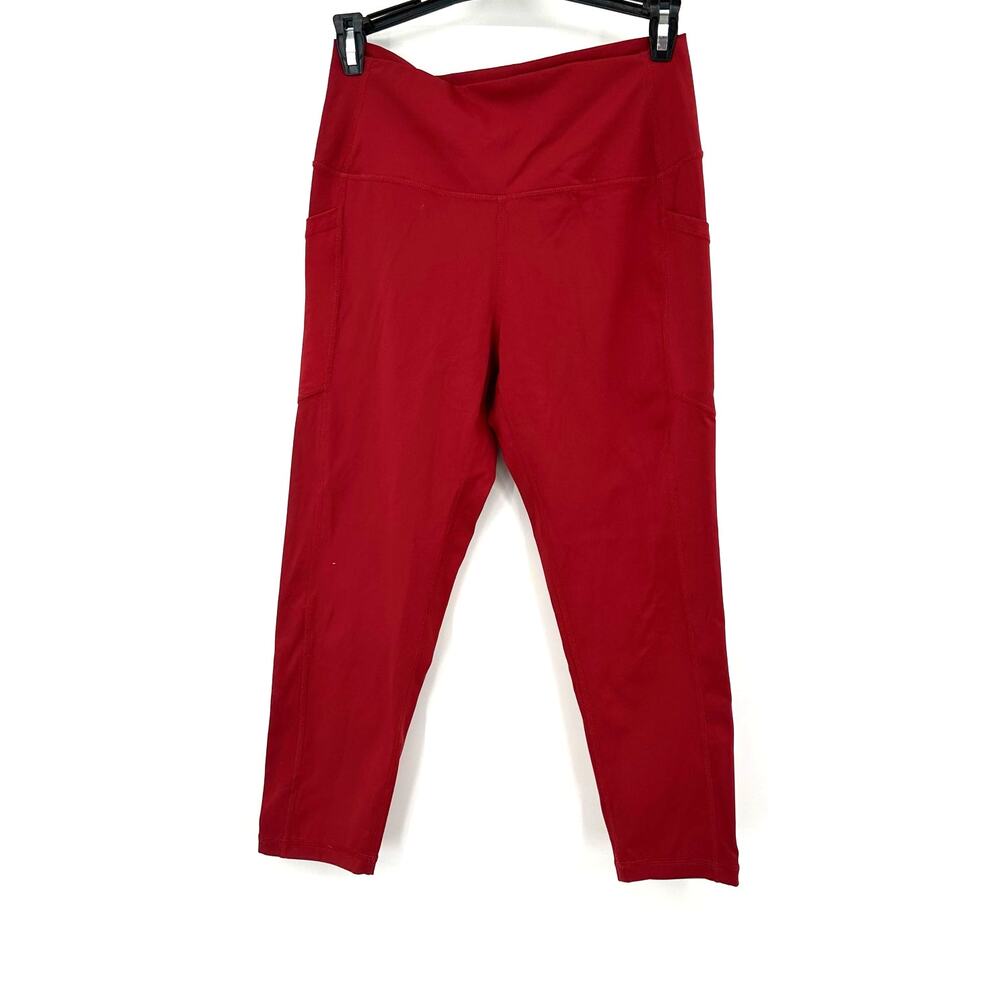 Zyia Active Size 8-10 Leggings side Pockets Red Activewear Sports Yoga Gym‎ Gear